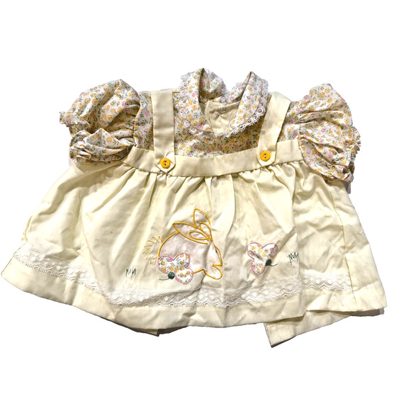 Vintage Cradle Togs Dress Girls 18-24 M Floral Bunny Butterfly Embroidery 80s - Picture 1 of 5